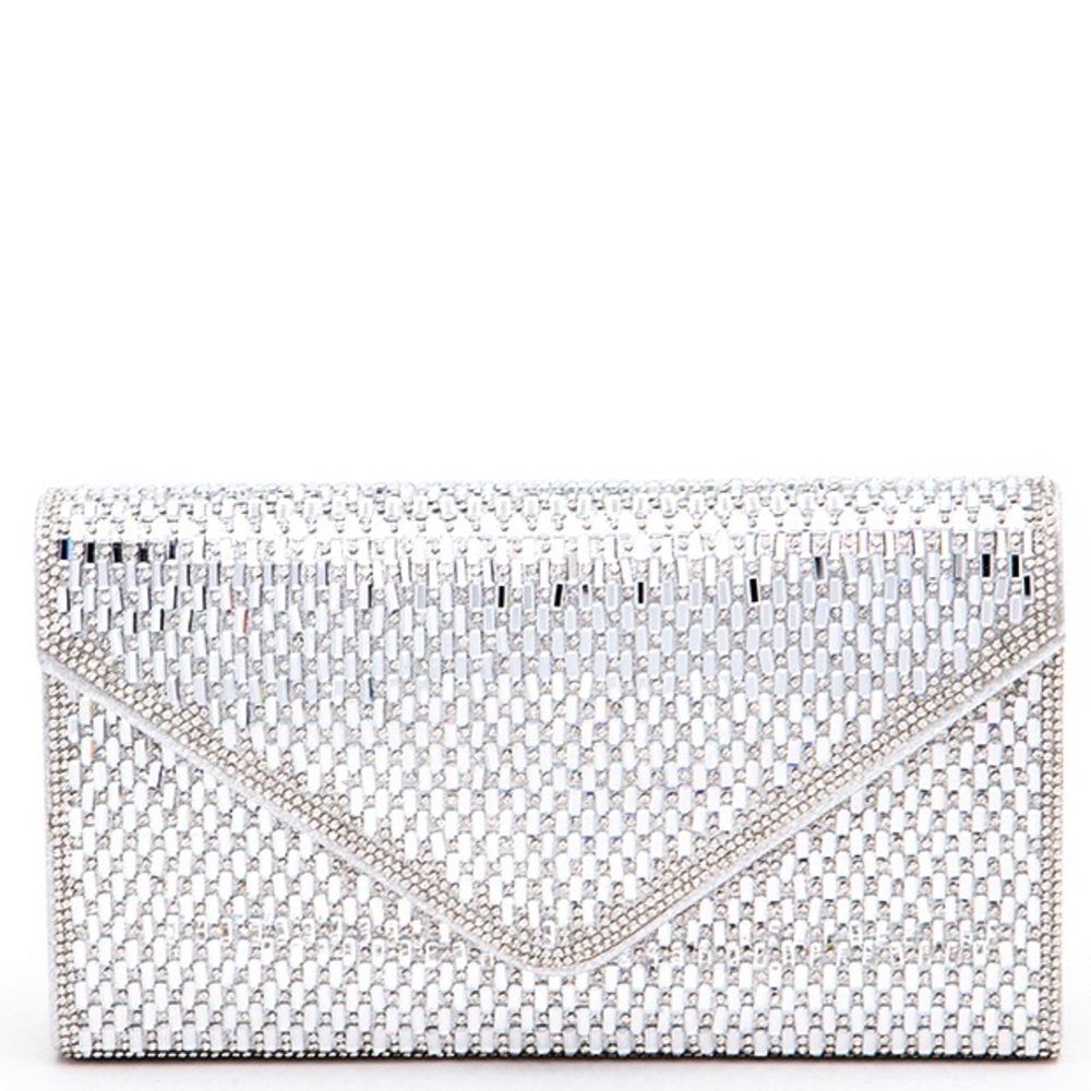Rhinestone Evening Clutch Bag - Gold, Silver, Black